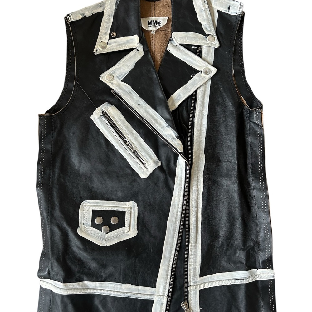 MM6 Maison Martin Margiela Two-Tone Leather Vest